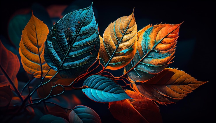 Foto groen blad met waterdruppels macro natuur achtergrond kleurrijke abstracte donkere kleur behang