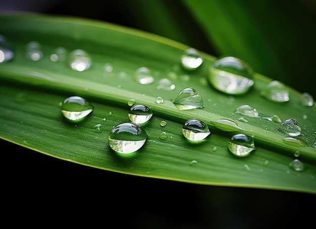 Groen blad met waterdruppeltjes