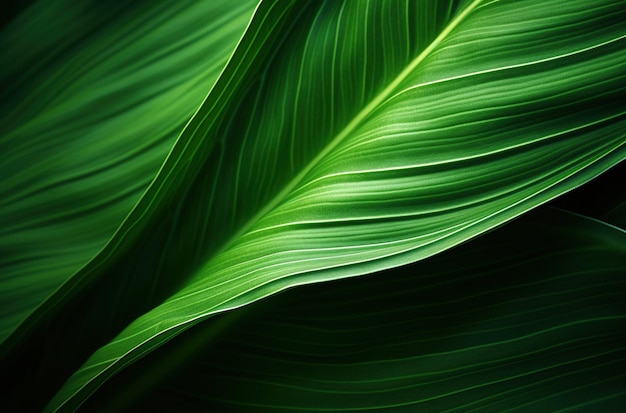 Groen blad van een tropische plant als achtergrond Close-up
