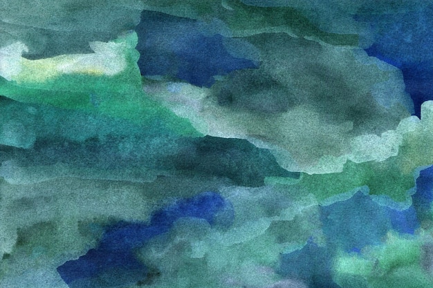 Groen blauwe handgetekende aquarel achtergrond Hight kwaliteit