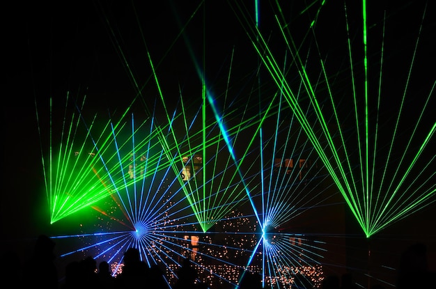 Groen blauwe lasershow