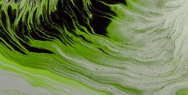 Groen en zwart water in een plas water