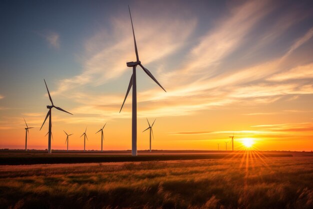 Groen energieveld met windturbines AI Generatief