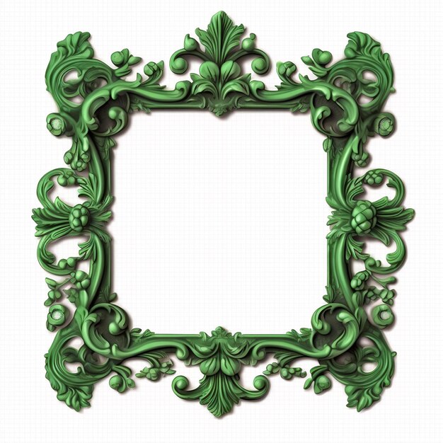 Groen frame met een bladpatroon erop