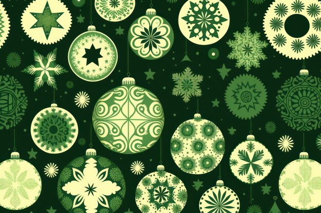 Groen gekleurd kerstpatroon Prachtig illustratiebeeld Generatieve AI