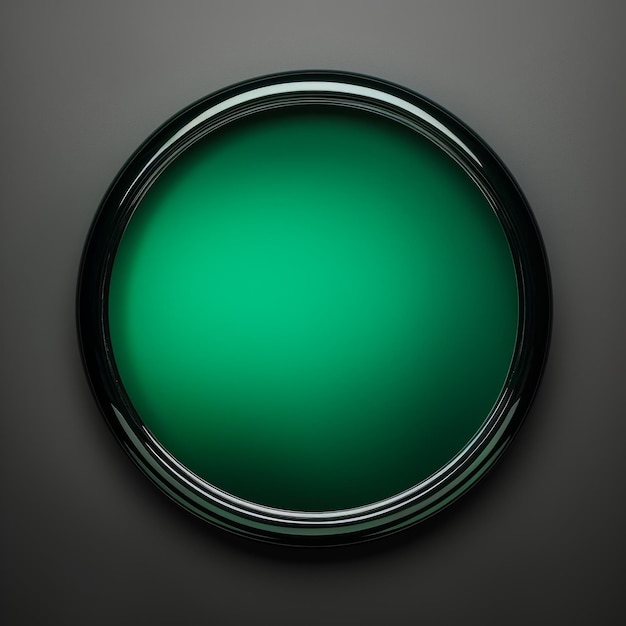 Groen glanzend oppervlak minimalistische ronde fotolijst minimalistische ring met realistische textuur vierkante digitale afbeelding Ai gegenereerde lege cirkel op zwarte achtergrond