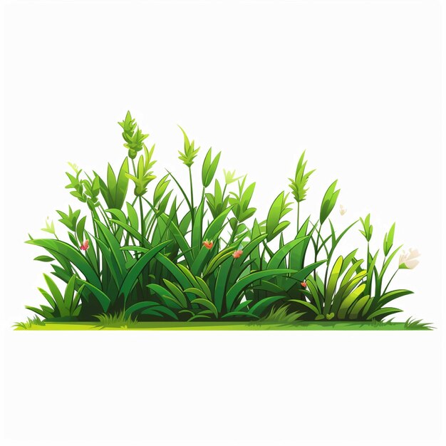 Groen gras geïsoleerd op witte achtergrond Vector illustratie