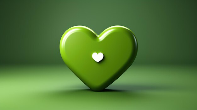 Groen hart Realistische 3D-liefde hartsymbool illustratie