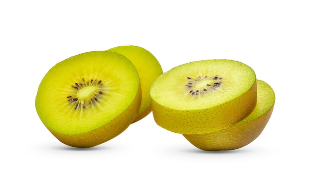 Groen kiwifruit op wit