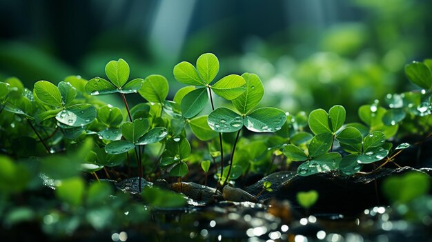 groen klaverblad in het bos