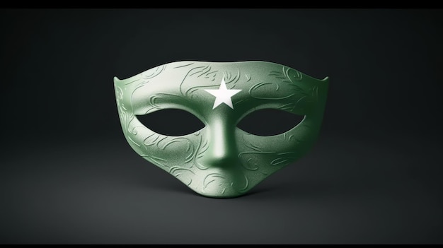 Groen masker met witte sterren