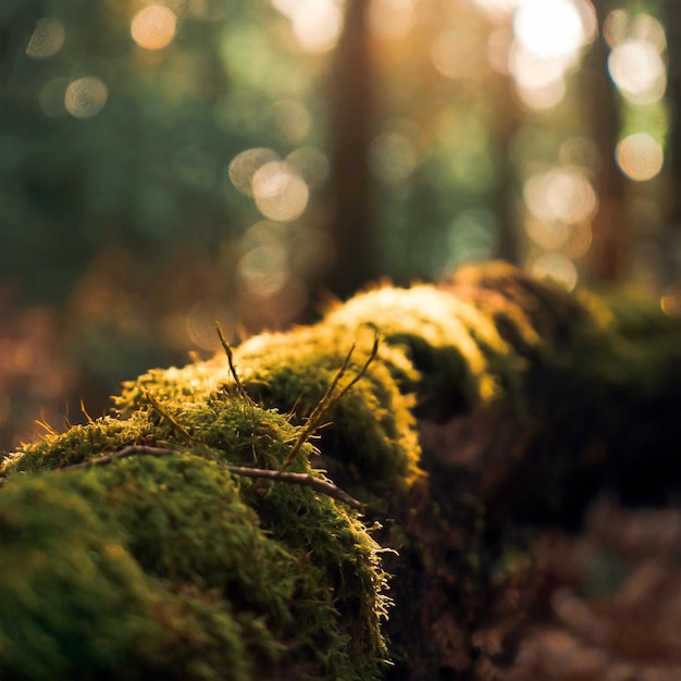 Groen mos op een rotte boomstam in het bos