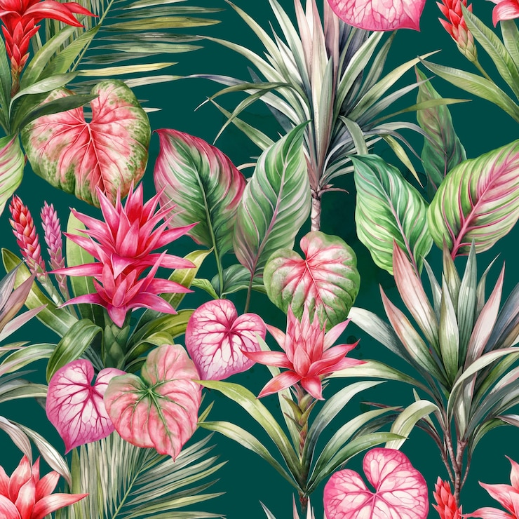 Foto groen palmbladpatroon tropische planten waterverf botaniek