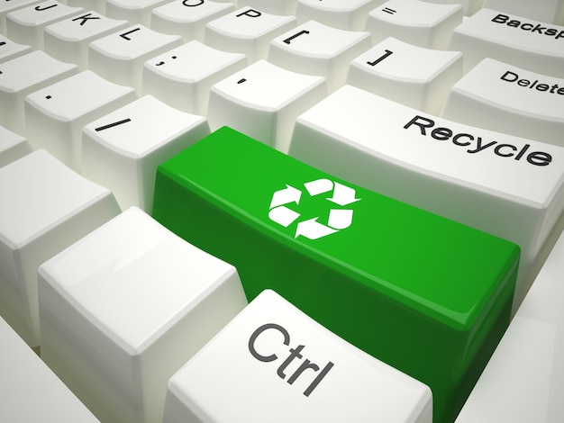 Groen recyclingstoetsenbord