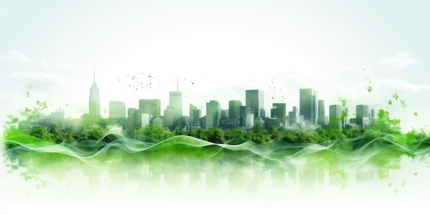 Groen stadsecosysteemconcept Vriendelijk milieulandschap achtergrond generatief ai