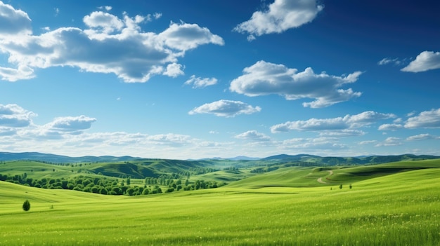 Groen veld en blauwe lucht