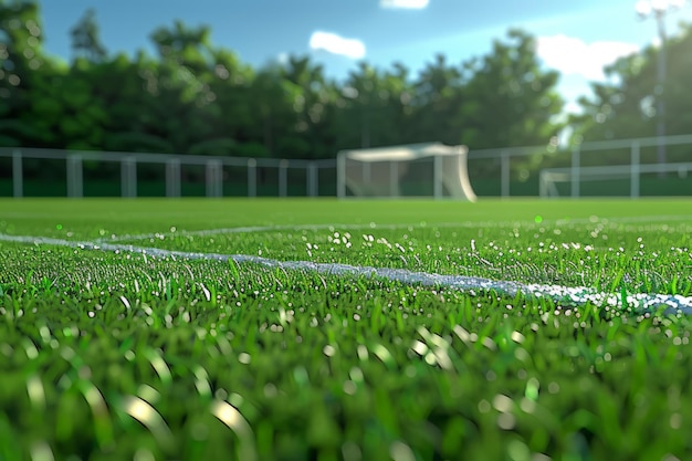 Groen veld in een voetbalstadion Generatieve AI