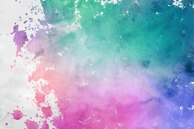Groenachtig blauw en roze aquarel kleurrijke heldere inkt en aquarel texturen geborsteld geschilderd abstracte achtergrond penseel gestreept
