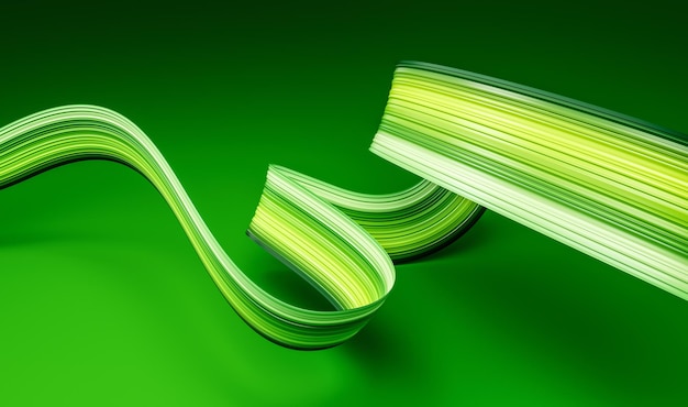 Groene abstracte lint geïsoleerde achtergrond 3d illustratie
