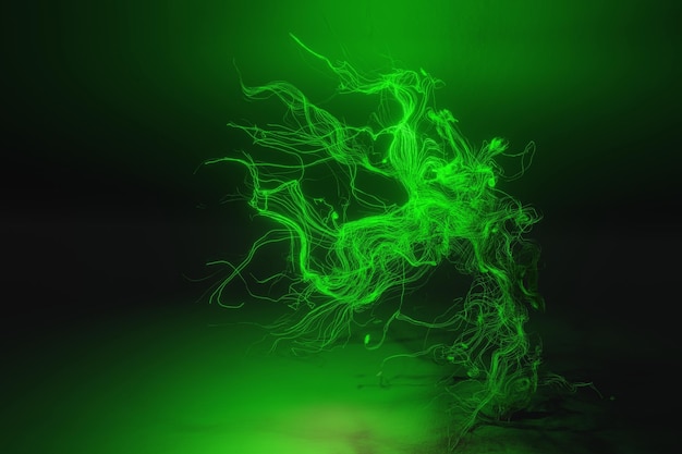 Groene abstracte tentakels neon gloed 3d achtergrond