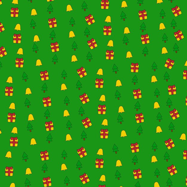 Groene achtergrond kerstpatroon