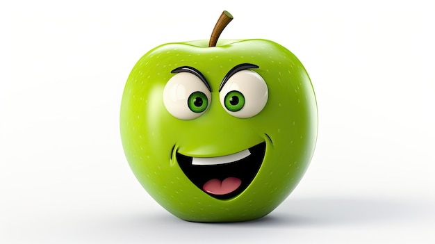 Foto groene appel emoji snack