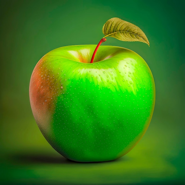 Groene appel Grenny Smith geïsoleerd op groene achtergrond