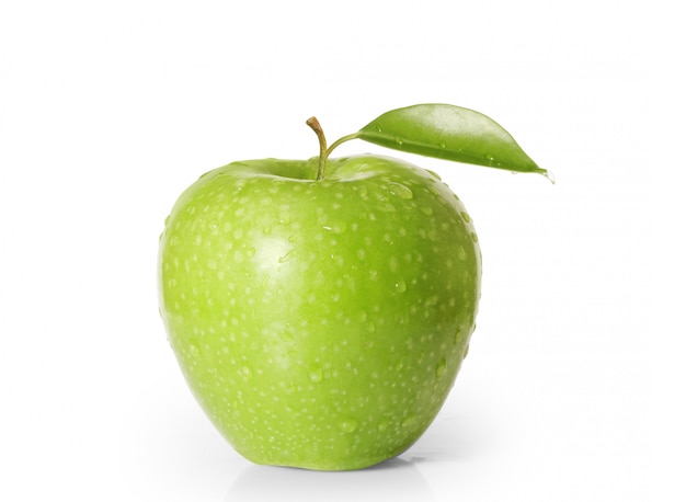 Foto groene appel op witte achtergrond