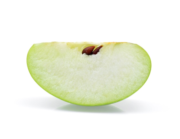 Groene Appelplak Die Op Witte Achtergrond Wordt Geïsoleerd