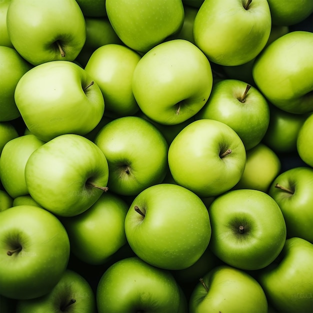 Groene appels Bovenbeeld van biologische rauwe groene appels