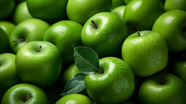 Foto groene appels hd 8k behang stock photographic image