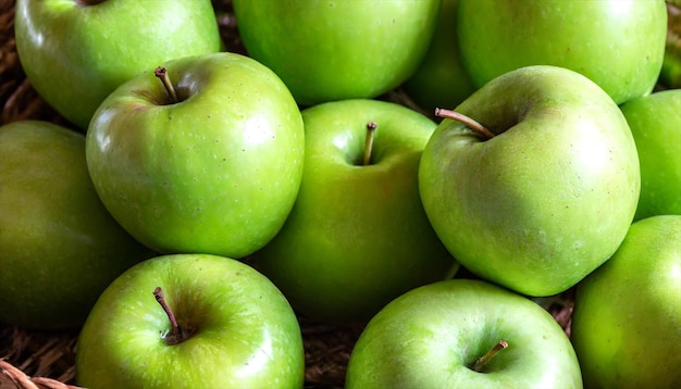 groene appels op de markt