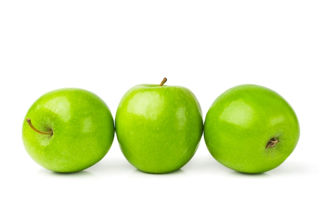 Groene appels op een wit