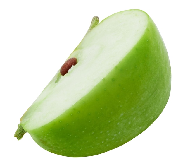 Groene appels segment geïsoleerd op witte achtergrond rijpe verse appels clipping path