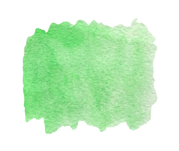 Groene aquarel abstracte achtergrond of textuur geïsoleerd op wit