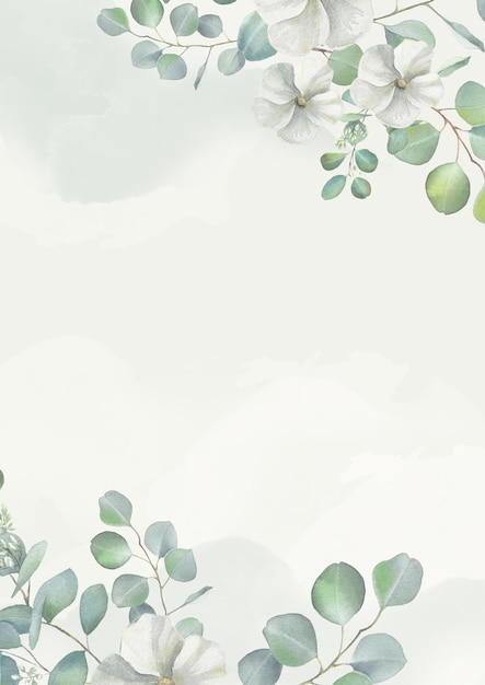 Groene aquarel bloemen achtergrond A4 document 1