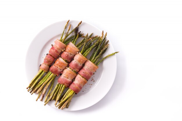 Groene asperges omwikkeld met spek