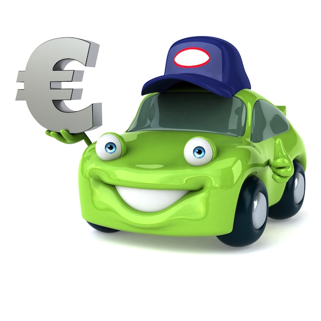 Foto groene auto-animatie