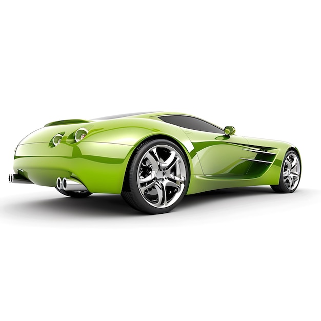 Groene auto geïsoleerd op witte achtergrond