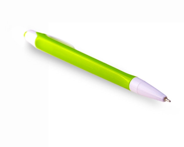 Groene ballpoint op witte muur