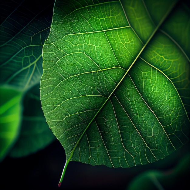 Groene blad achtergrond close-up bekijken Natuur gebladerte abstract Beautifule laat textuur Generatieve AI