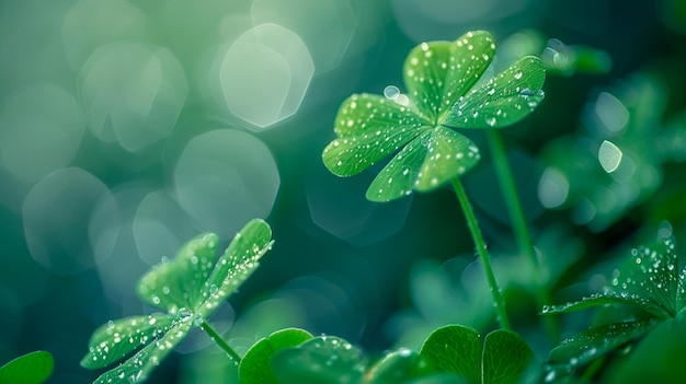 groene bladeren in de ochtend