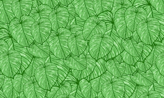 Foto groene bladeren patroon achtergrond hand getekende illustratie patroon achtergrond voor ontwerp