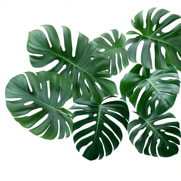 Foto groene bladeren patroon blad monstera geïsoleerd op een witte achtergrond