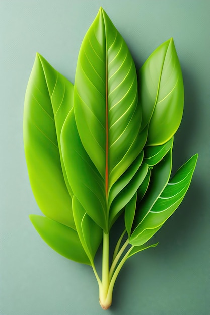 Groene bladeren van kurkuma Curcuma longa gember geneeskrachtige kruidenplant geïsoleerd op witte achtergrond