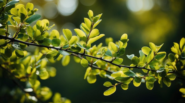 Foto groene boombladeren dichtbij op wazig hd achtergrond behang desktop behang