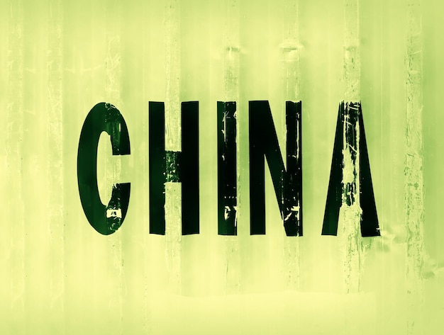 Groene China bezorgcontainer getextureerde achtergrond hd