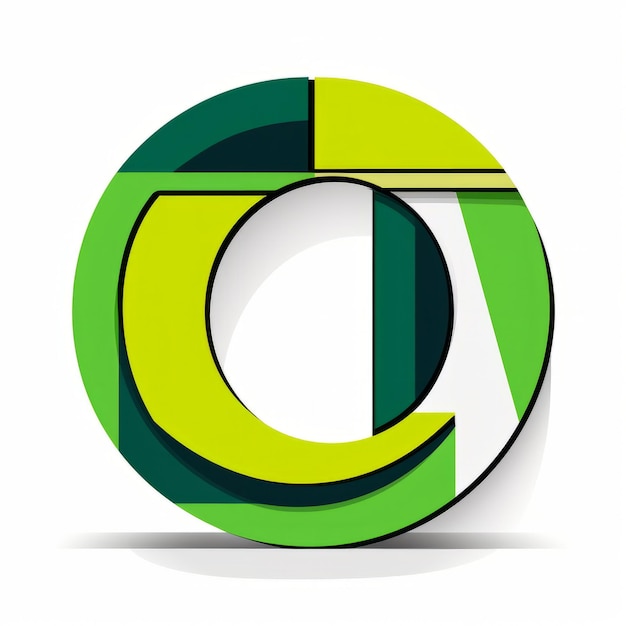 Foto groene cirkelvormige letter c geometrisch constructivisme clipart
