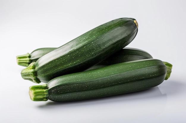 Groene courgette op een witte achtergrond AI gegenereerd