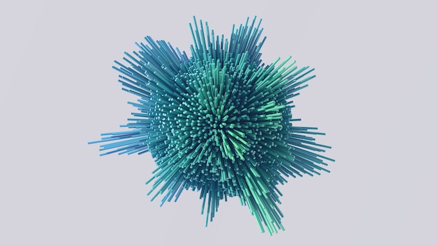 Groene en blauwe morphing bol. De abstracte 3d illustratie, geeft terug.